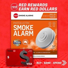 Red Standalone Wireless Photoelectric Smoke Alarm 10 Year Lithium Battery(r10)