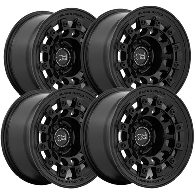 (Set of 4) Black Rhino Fuji 17x8 5x4.5" +38mm Matte Black Wheels Rims 17" Inch - Image 1 of 4