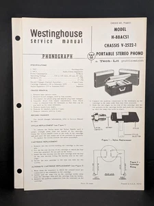 Westinghouse Phonograph Service Manual Model H-88ACS1 Chassis V-2522-1 4 Pg - Picture 1 of 2