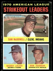 1971 Topps #71 AL Poncheout Leaders McDowell/Lolich/Johnson en muy buen estado - Imagen 1 de 2