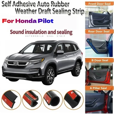 Door Rubber Seal Strips Weather Draft Wind Noise Reduction Kit k For Honda Pilot - Imagem 1 de 4