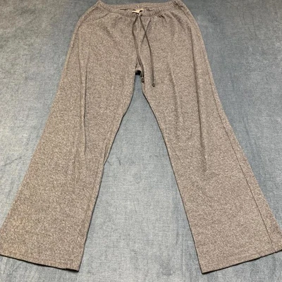 Old Navy Intimates Pajama Pants Womens Medium Gray Fleece Sleepwear Wide Leg - Image 1 of 4