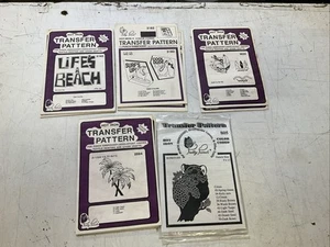 Pretty Punch Hot Iron Transfers Embroidery Patterns Lot of 5 Beach 3143 - Picture 1 of 7