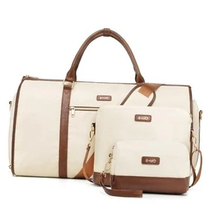 Garment Bag Travel Foldable Garment Duffel Bag Carry On Weekender Bag White - Picture 1 of 8