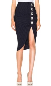 NWT Veronica Beard Marlow Lace Up Skirt Navy Blue Size 8 $395 - Picture 1 of 5