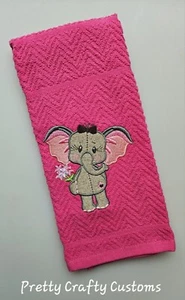Bezauberndes besticktes Handtuch Elefant - Bild 1 von 1