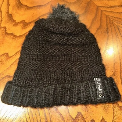 Gorro Dakine Scrunch tejido pompón negro para mujer Foto 1 de 4
