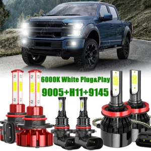 For Ford F150 2016 2017 2018 6x LED Headlight High/Low+Fog Light Bulbs Combo Kit - Picture 1 of 12