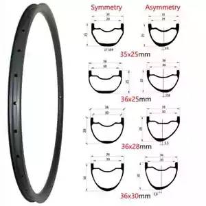 29er/27.5er Carbon XC AM MTB Bike Rims UD/3K/12K Clincher Tubeless Disc Trake - Picture 1 of 10