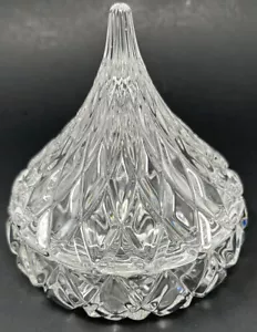 Godinger Crystal Chocolate Kiss Candy Dish Trinket Jewelry Box Hershey's Nibbles - Picture 1 of 3