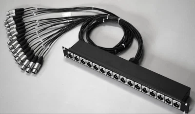 CBI 16 Channel Rack Mount Custom Patch Panel Snake 16 XLRM to 4ft XLRF Single sp - Image 1 of 2