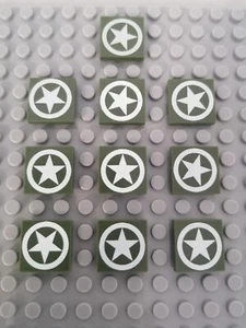 Lego WW2 US flag printed Brick lot - Imagen 1 de 2