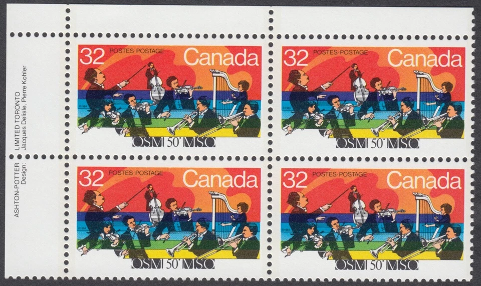 Canada - #1010 Montreal Symphony Plate Block - MNH - Image 1 of 1