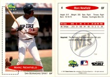 Marc Newfield 1991 Classic Best Baseball Card 4  Seattle Mariners