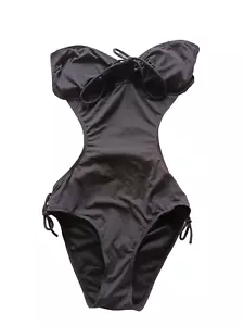 Primark Ocean Club UK 16 Almohadillas Extraíbles Negras Bandeau Cuello Halter Monokini - Imagen 1 de 3