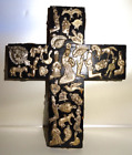 Estela Ogazon Mexico Magisches Kreuz Magic Cross Holz Metall 19,5x16,5cm
