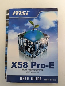 Manual y guías para placa madre Intel MSI X58 PRO, LGA 1366/zócalo B - Imagen 1 de 6
