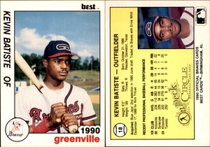 Kevin Batiste 1990 Best Greenville Braves #18 Card *AutographDen*