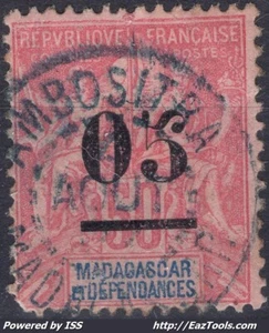 MADAGASCAR TYPE GROUPE 05 SUR 50c ROSE N° 48 AVEC CAD BLEU AMBOSITRA A VOIR - Picture 1 of 2