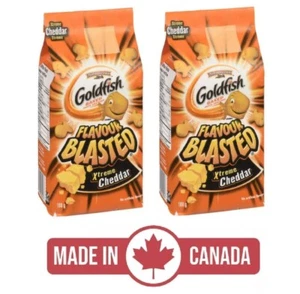 2-Pack Goldfish Xtreme Cheddar Flavour Blasted Crackers Baked Snacks (200g) Yum - Bild 1 von 2