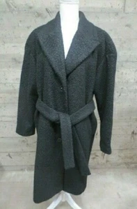 New Kenneth Cole Women's Boucle Wrap Coat Black XL - Picture 1 of 4