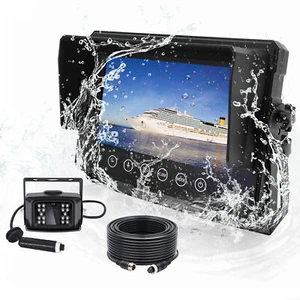 Waterproof 7" Quad Monitor +4Pin 1080P Backup Reversing Camera For Boat Forklift - Picture 1 of 24