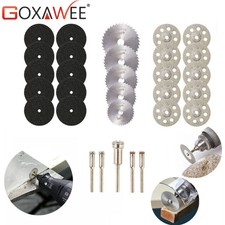 GOXAWEE 30x Rotary tool Diamond Cutting Disc Saw Blade Grinding Wheel w/ Mandrel
