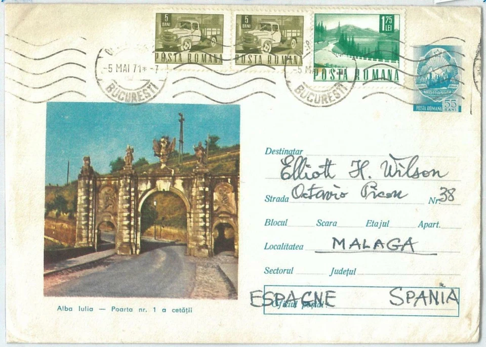 70075 - RUMANÍA - HISTORIA POSTAL - CUBIERTA PAPELERÍA POSTAL 1971 - Arquitectura Foto 1 de 1