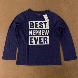 The Children's Place Toddler Size 5T Blue Long Sleeve Best Nephew Ever Tee NWT - Picture 1 of 4
