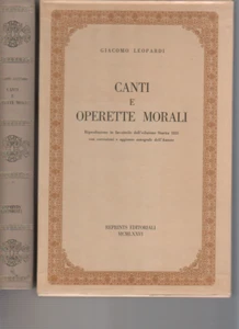 Canti e operette morali - Giacomo Leopardi - Reprints Editoriali 1976 - Foto 1 di 2