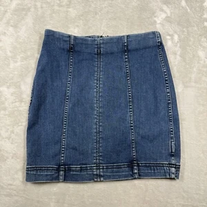 FREE PEOPLE taglia 0 minigonna donna moderna jeans denim elasticizzato - Foto 1 di 5
