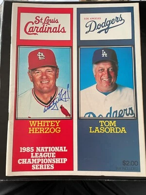 1985 National League Championship Series NLCS program-signed by Whitey Herzog - Image 1 of 2