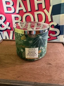 Bath & Body Works WHITE BALSAM & VANILLA 3 Wick Candle NEW - Picture 1 of 3