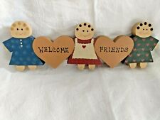 Welcome Friends Wood Sign heart kids wall, door, cottage, farm, child room décor