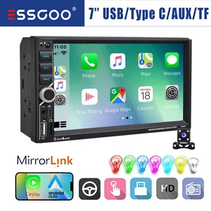 7 Pollic Stereo Doppio 2DIN Autoradio Carplay Con Android Auto Bluetooth FM USB - Foto 1 di 17