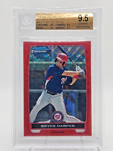 2012 BRYCE HARPER ROOKIE /25 RC Red Wave REFRACTOR BOWMAN CHROME #10 BGS 9.5