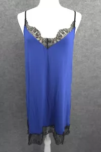 PJ Salvage Chemise Nightgown Womens Small Pullover Knee Length Stretch Blue NWT - Picture 1 of 17