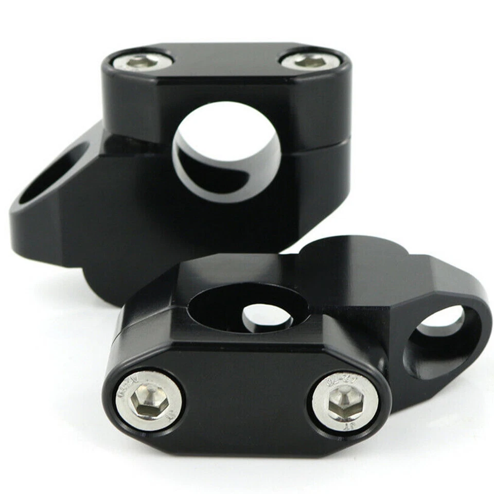 2Pc 22mm Aluminum Motorcycle Handlebar Extension Back Moved Up Handle Bar Risers - Image 1 of 4