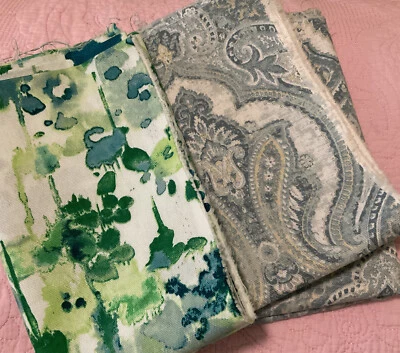 Lot Of 2 WAVERLY Inspiration Screen Print Cotton Fabric 44” X 36” Each - Image 1 of 4