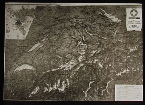 Glass Magic Lantern Slide SWISS TOURIST MAP DATED 1910 PHOTO SWITZERLAND - Picture 1 of 2
