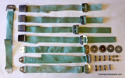 1963 Pontiac Safari Station Wagon Turquoise Seat Belt Set Catalina Bonneville 63 - Image 1 of 4