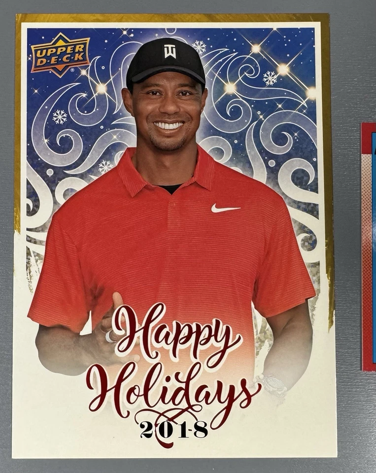 2018 Upper Deck Tiger Woods Happy Holidays #UDHC-2018 Oversize Card - Image 1 of 2