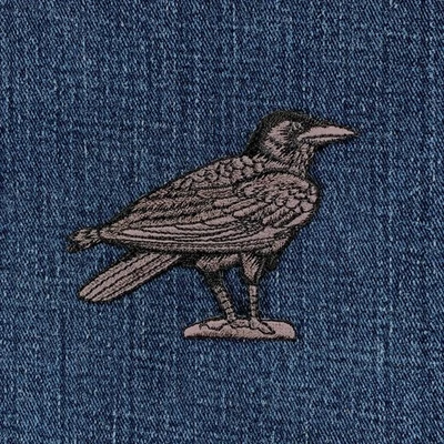 Raven Applique Patch - Embroidered Bird Badge 3" (Iron On) - Image 1 of 2