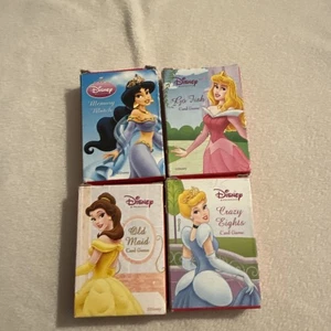 Mini juegos de cartas de princesas Disney Go Fish, Old Maid, Crazy Eights, partido de memoria - Imagen 1 de 2