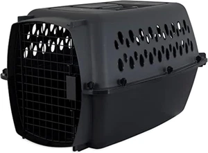 Pet Porter Dog Kennel 24", Dark Gray & Black, for Pets 15-20Lbs, Made in USA - Picture 1 of 12