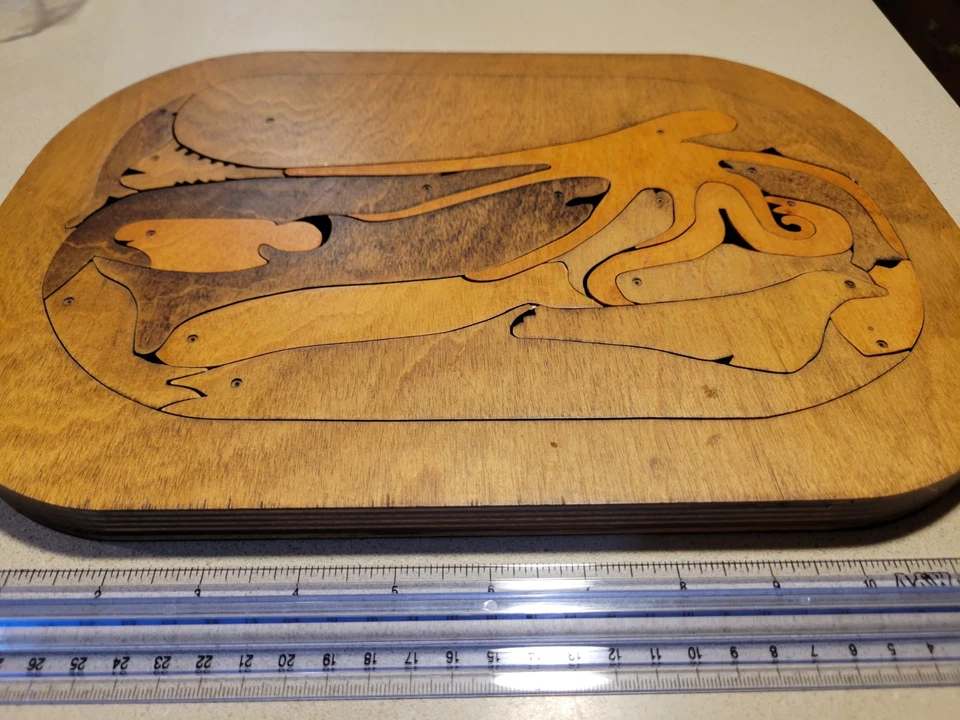 Vintage "16 Pesci" (16 Fish) wooden puzzle, by Enzo Mari for Danese Milano - Image 1 of 4