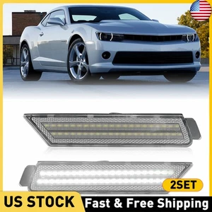 4PCS For Chevy Camaro 2010-2015 Front LED Side Marker Light Bumper Lamp Clear US - Picture 1 of 14
