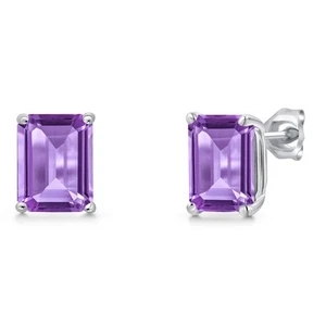 14K White Gold Emerald Cut 9X7MM Gemstone Birthstone Stud Basket Setting - Picture 1 of 145