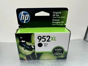November 2021 Genuine HP 952XL Black Ink Cartridge F6U19AN NEW - Afbeelding 1 van 5