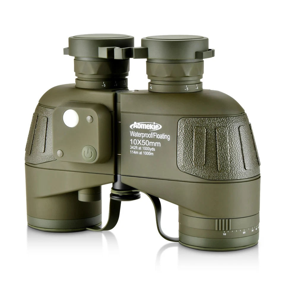 10x50 Waterproof Marine Binoculars with Rangefinder Compass BAK4 Prism FMC Lens - Image 1 of 4